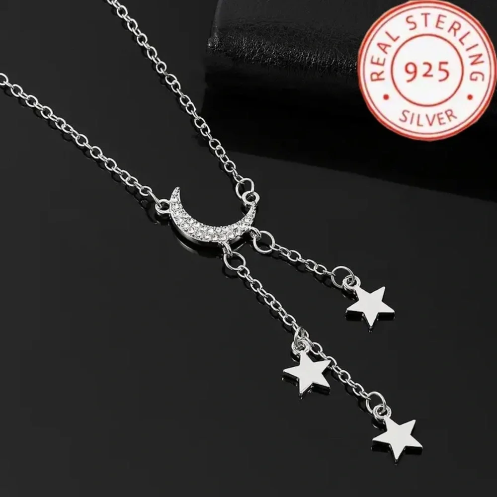 "Lunar Dreams: Starfall Charm Necklace" - Picture 4 of 4